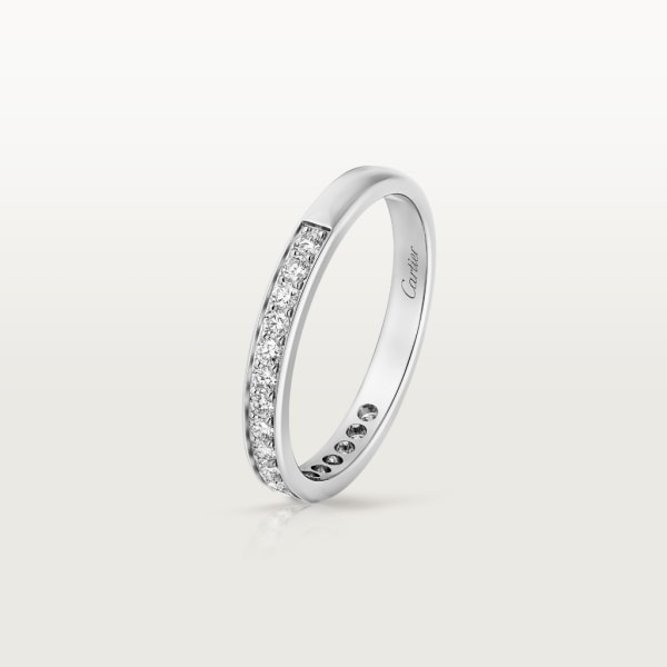 1895 wedding ring, width 2.6 mm, semi-paved  Platinum, diamonds