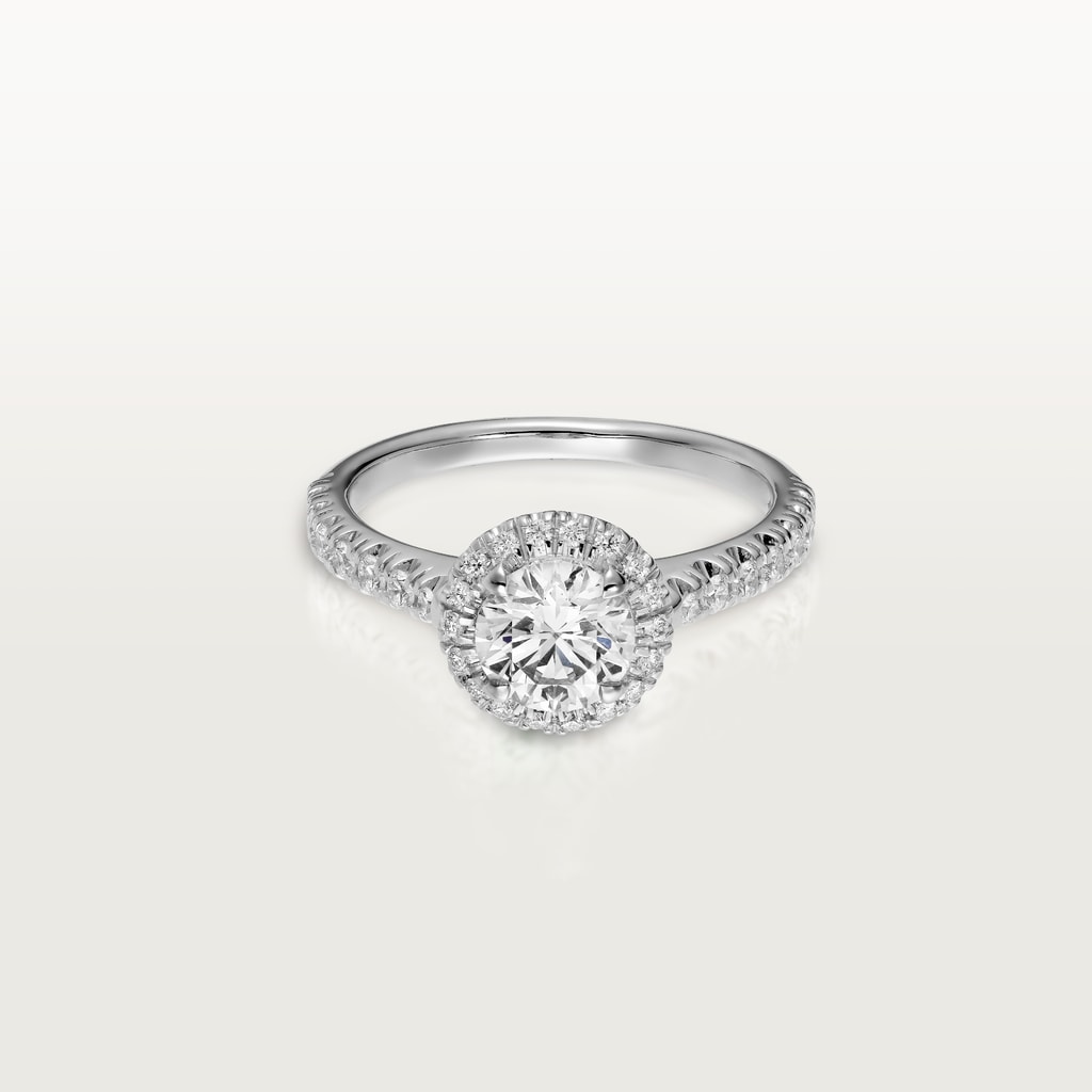 Cartier Destinée solitaire, brilliant-cut diamond, paved  Platinum, diamonds