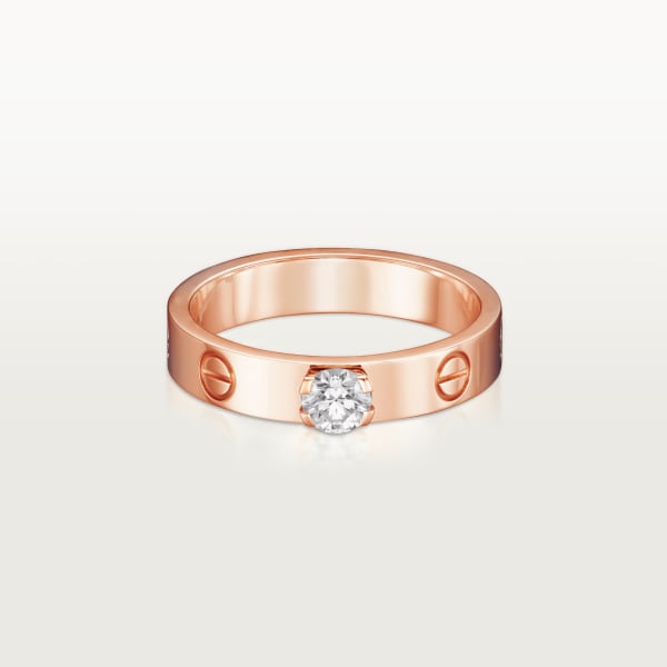 Love solitaire, brilliant-cut diamond Rose gold, diamond