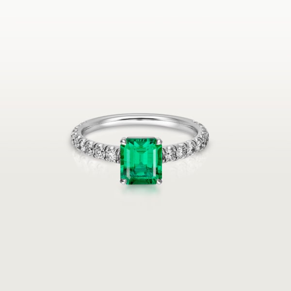 Solitaire 1895 Platinum, emerald, diamonds