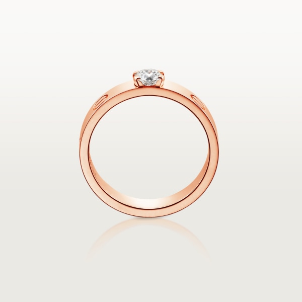 Love solitaire, brilliant-cut diamond Rose gold, diamond