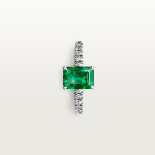 Solitaire 1895 Platinum, emerald, diamonds