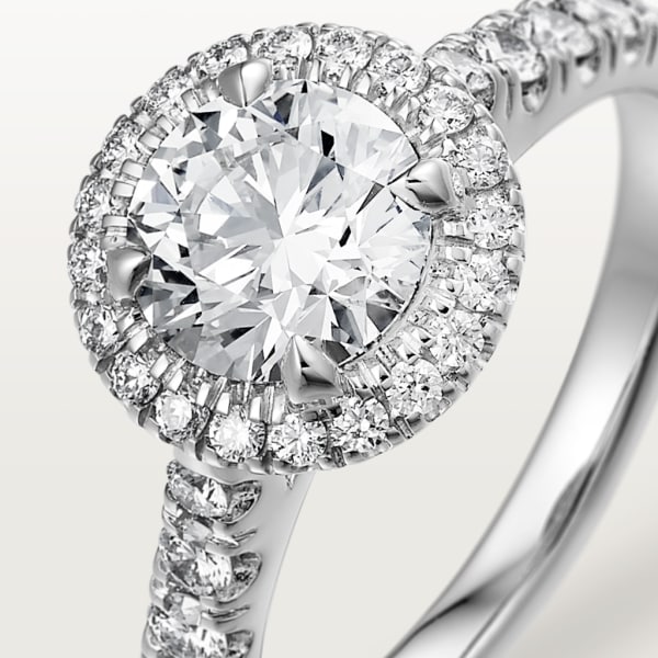 Cartier Destinée solitaire, brilliant-cut diamond, paved   Platinum, diamonds