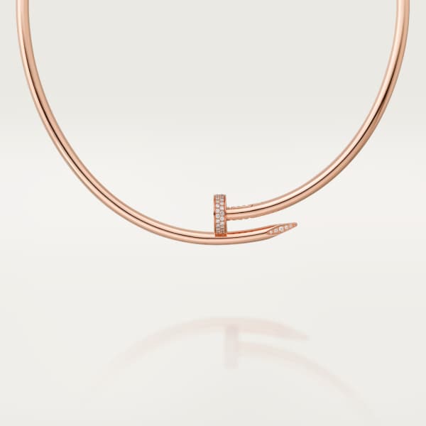 Juste un Clou torque necklace, classic model, diamonds Rose gold, diamonds