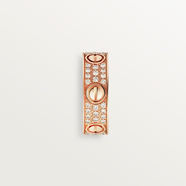 Love ring, diamond-paved Rose gold, diamonds