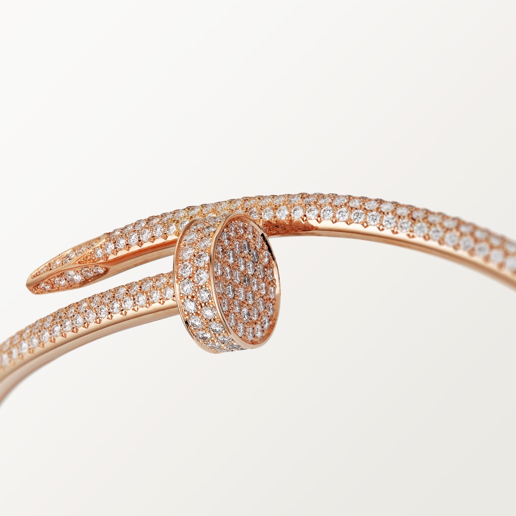 Juste un Clou bracelet, classic model, semi-pavedRose gold, diamonds