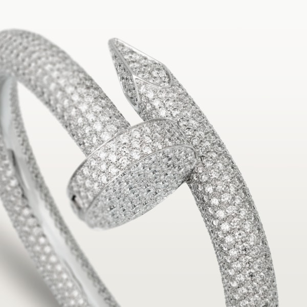 Juste un Clou bracelet, extra-large model, paved  White gold, diamonds