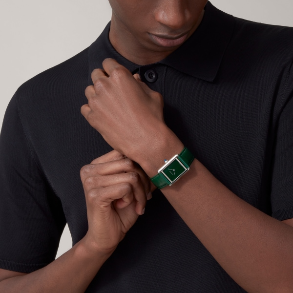 Tank Must de Cartier-horloge Large model, quartz movement, steel, leather