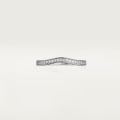 Ballerine wedding ring, width 2 mm, semi-paved  Platinum, diamonds
