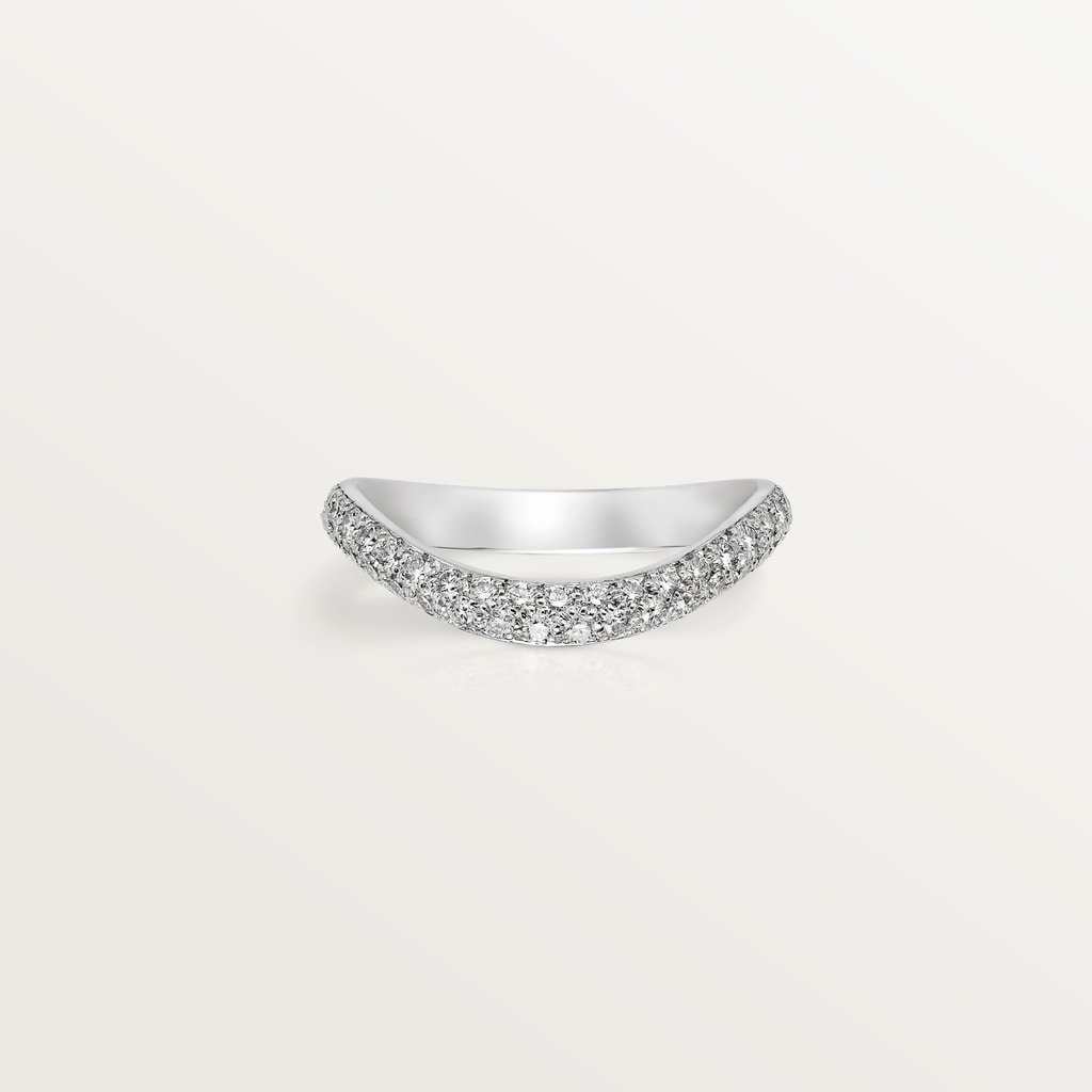 Trinity Ruban wedding ring, width 2.5 mm, pavedPlatinum, diamond