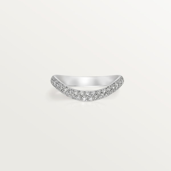 Trinity Ruban wedding ring, width 2.5 mm, paved Platinum, diamond