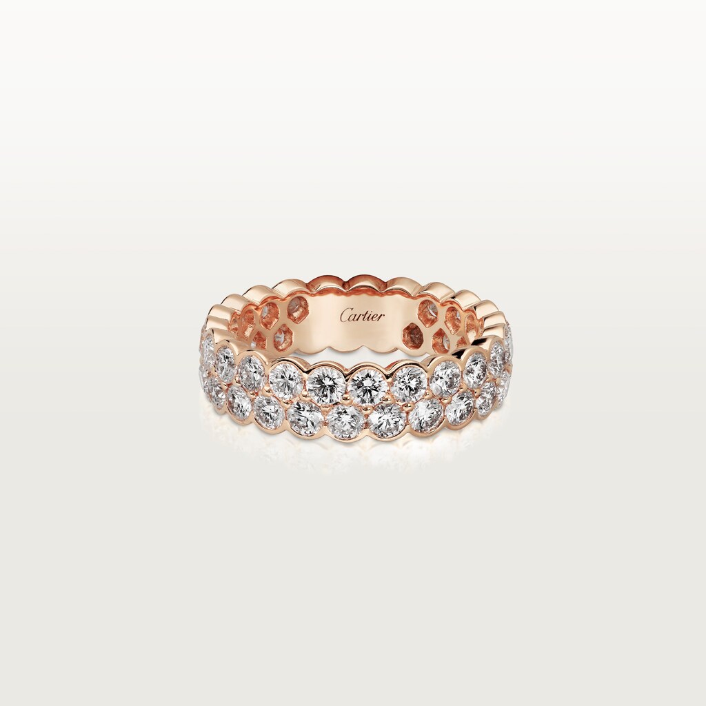 Broderie de Cartier wedding band, double row, diamondsRose gold, diamonds