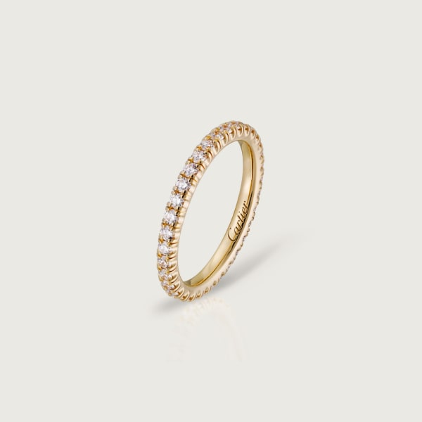 Etincelle de Cartier wedding ring, width 2 mm, paved Yellow gold, diamonds