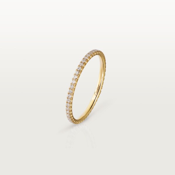 Etincelle de Cartier wedding ring, width 2.6 mm, paved Yellow gold, diamonds