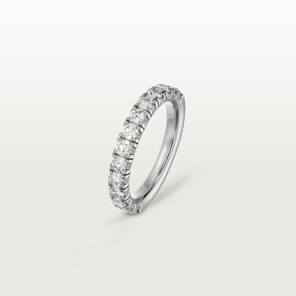 Etincelle de Cartier wedding ring, width 3.5 mm, semi-paved  Platinum, diamonds