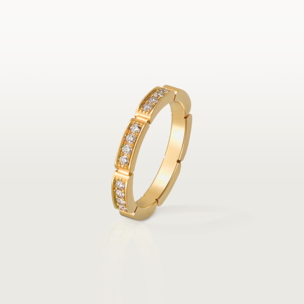 Maillon Panthère wedding ring, semi-paved Yellow gold, diamonds