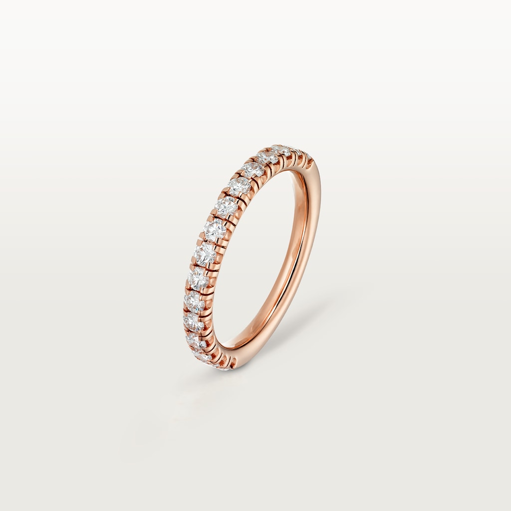 Etincelle de Cartier wedding ring, width 2 mm, semi-pavedRose gold, diamonds