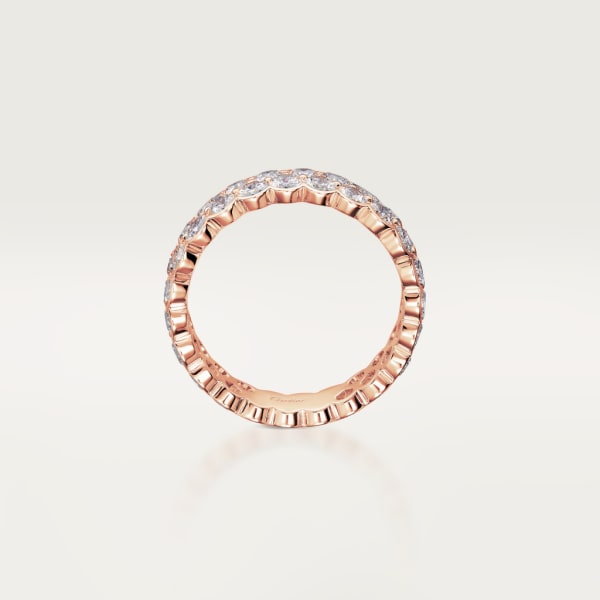 Broderie de Cartier wedding band, double row, diamonds Rose gold, diamonds