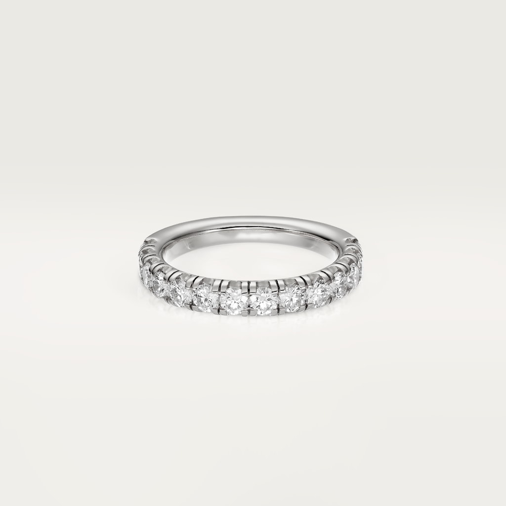 Etincelle de Cartier wedding ring, width 3.5 mm, semi-paved Platinum, diamonds