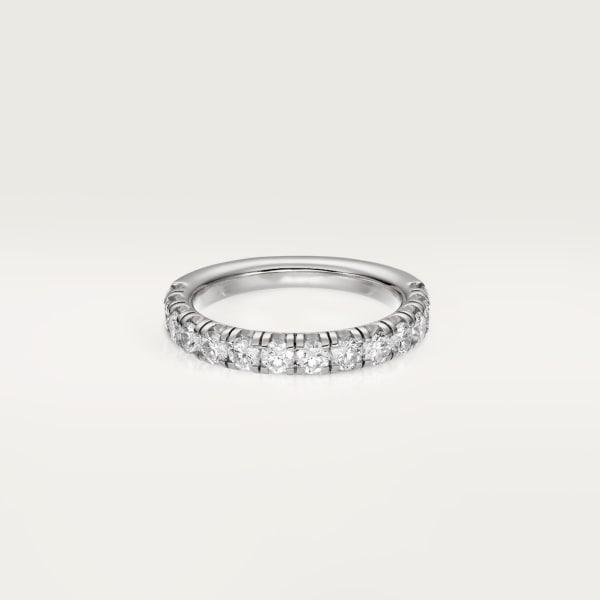 Etincelle de Cartier wedding ring, width 3.5 mm, semi-paved  Platinum, diamonds