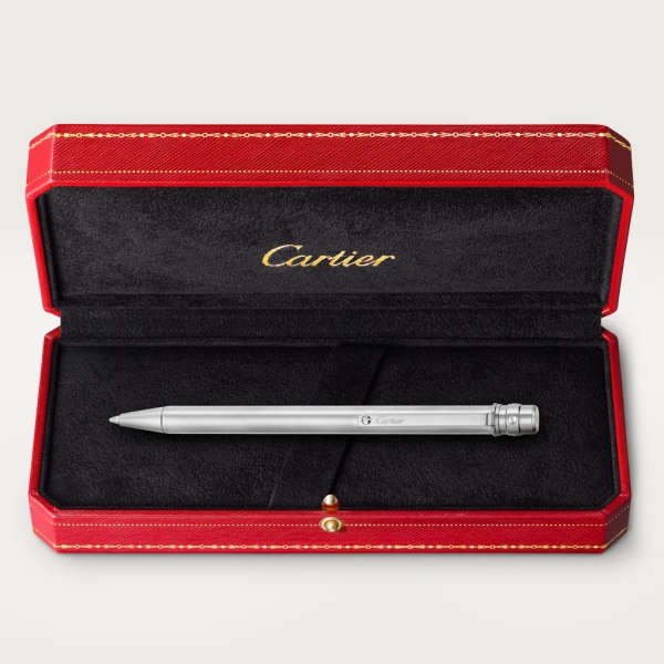 Santos de Cartier ballpoint pen Small model, brushed metal, palladium finish