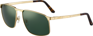 Santos de Cartier sunglasses Smooth and brushed golden-finish metal, green polarised lenses