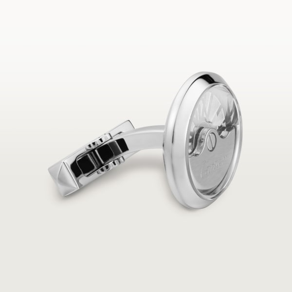 Oscillating weight cufflinks Palladium-finish sterling silver, sapphire crystal