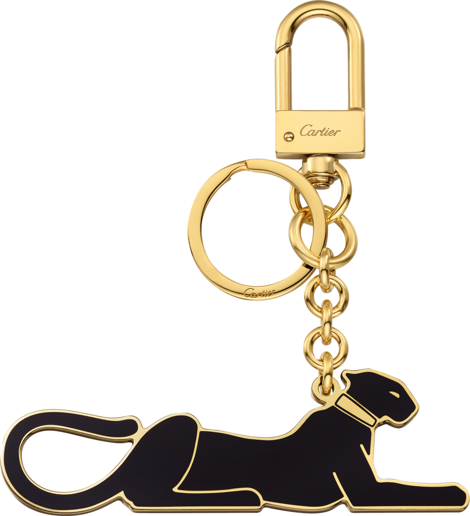 Diabolo de Cartier Panthère key ringLacquered gold-finish metal