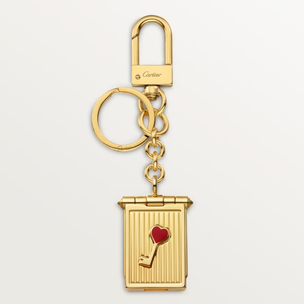 Diabolo de Cartier photo frame key ring Lacquered golden-finish metal