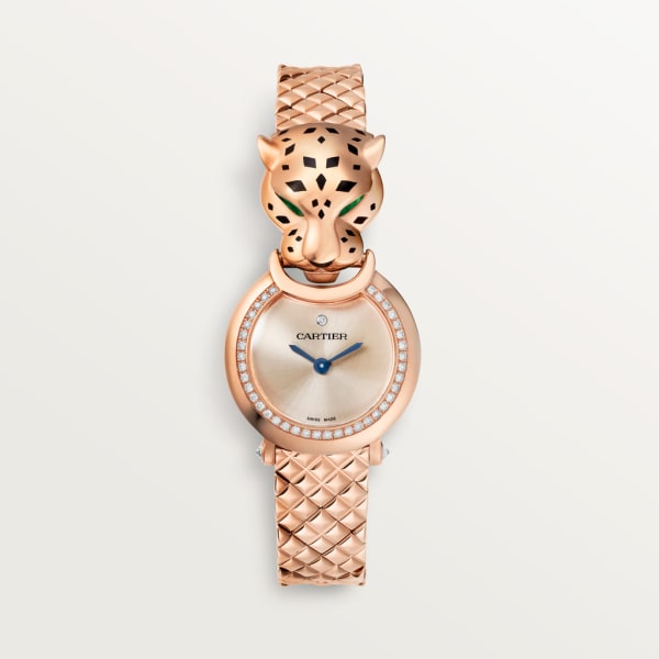 La Panthère de Cartier watch Small model, quartz movement, rose gold, diamonds
