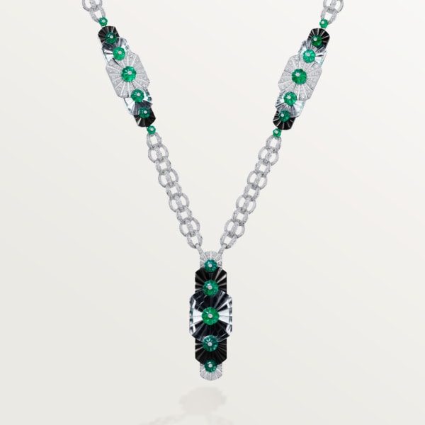 Creative Collection Necklace White gold, emeralds, rock crystal, onyx, diamonds
