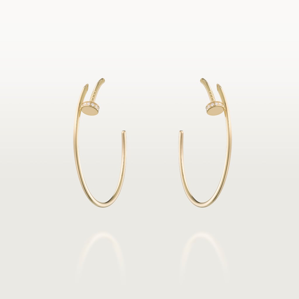 Juste un Clou hoop earrings, large model, diamondsYellow gold, diamonds