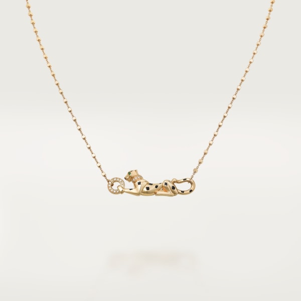 Panthère de Cartier pendant, diamonds Yellow gold, tsavorite garnets, diamonds