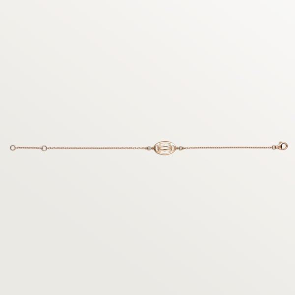 Logo bracelet Rose gold, diamonds