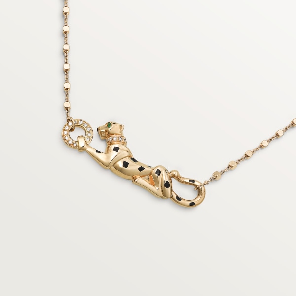 Panthère de Cartier pendant, diamonds Yellow gold, tsavorite garnets, diamonds