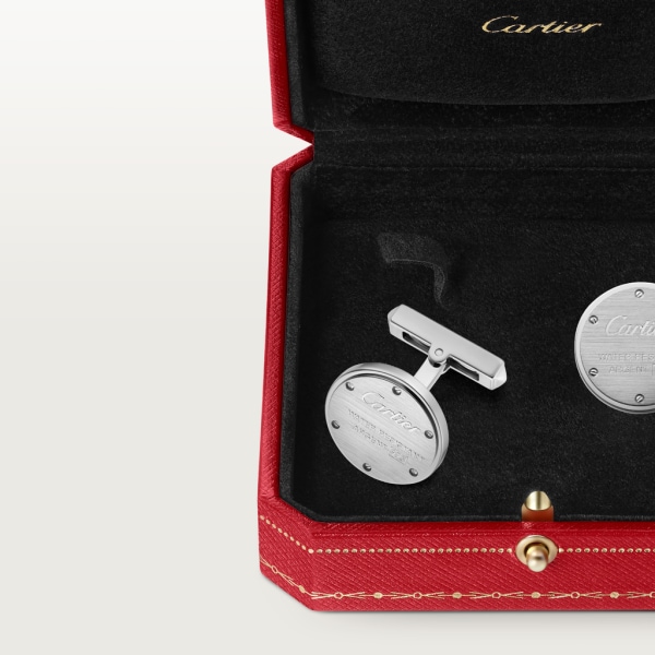 Water Resistant decor cufflinks Sterling silver, palladium finish