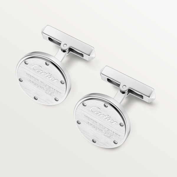 Water Resistant decor cufflinks Sterling silver, palladium finish