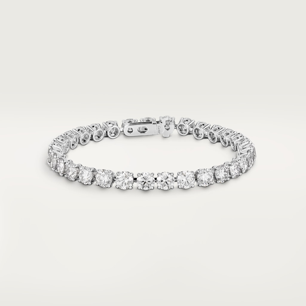Essential Lines bracelet, brilliant-cut diamonds Platinum, diamonds