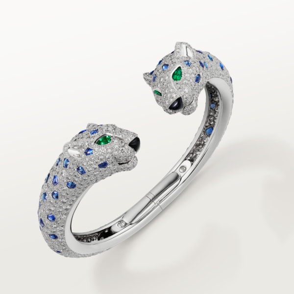 Panthère de Cartier bracelet White gold, emerald, sapphire, onyx, diamonds