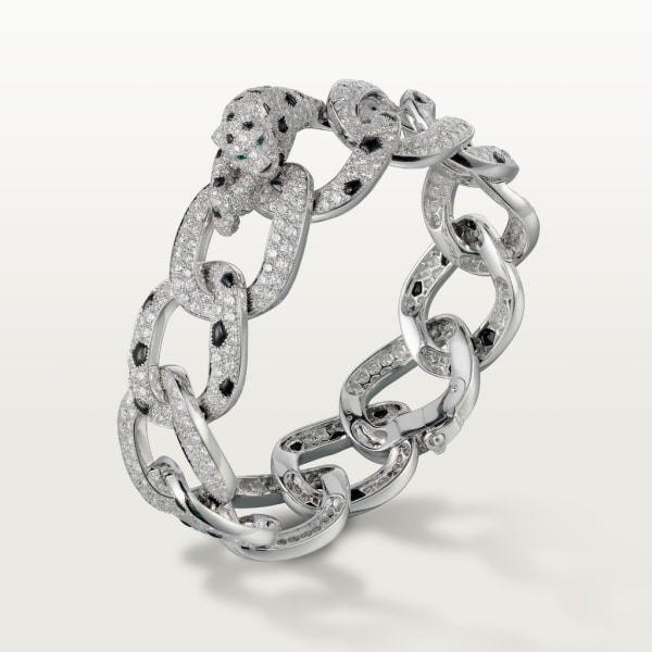 Panthère de Cartier bracelet, paved  White gold, emeralds, onyx, diamonds
