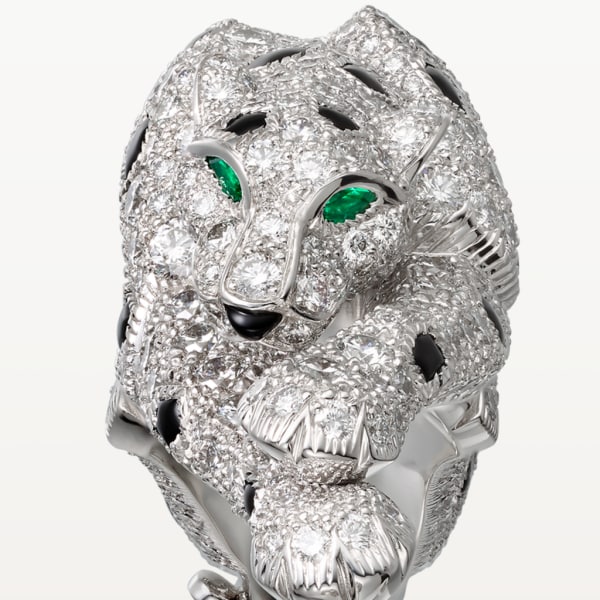 Panthère de Cartier bracelet, paved  White gold, emeralds, onyx, diamonds