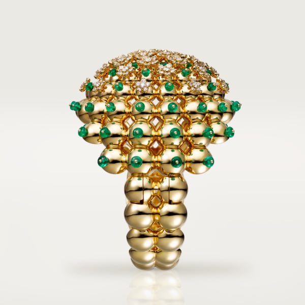 Cactus de Cartier bracelet, emerald beads, diamonds Yellow gold, emeralds, diamonds