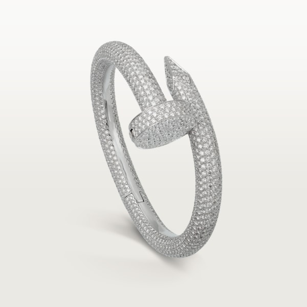 Juste un Clou bracelet, extra-large model, paved  White gold, diamonds