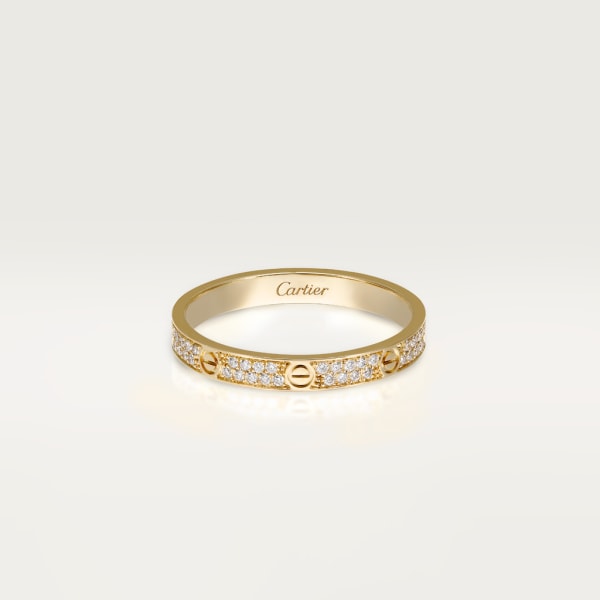 LOVE ring, SM: LOVE ring, small model, 18K yellow gold, set with 72 brilliant-cut diamonds totalling 0.19 carats. Width: 2.6mm.