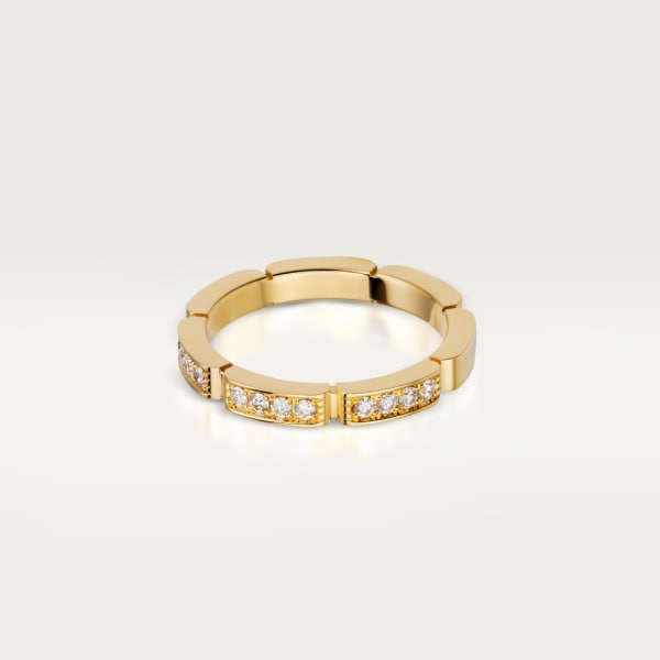 Maillon Panthère wedding ring, semi-paved Yellow gold, diamonds