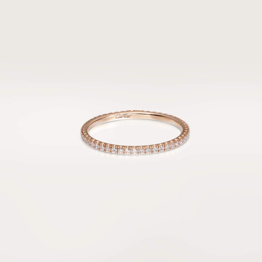 Etincelle de Cartier wedding ring, width 1.5 mm, pavedRose gold, diamonds