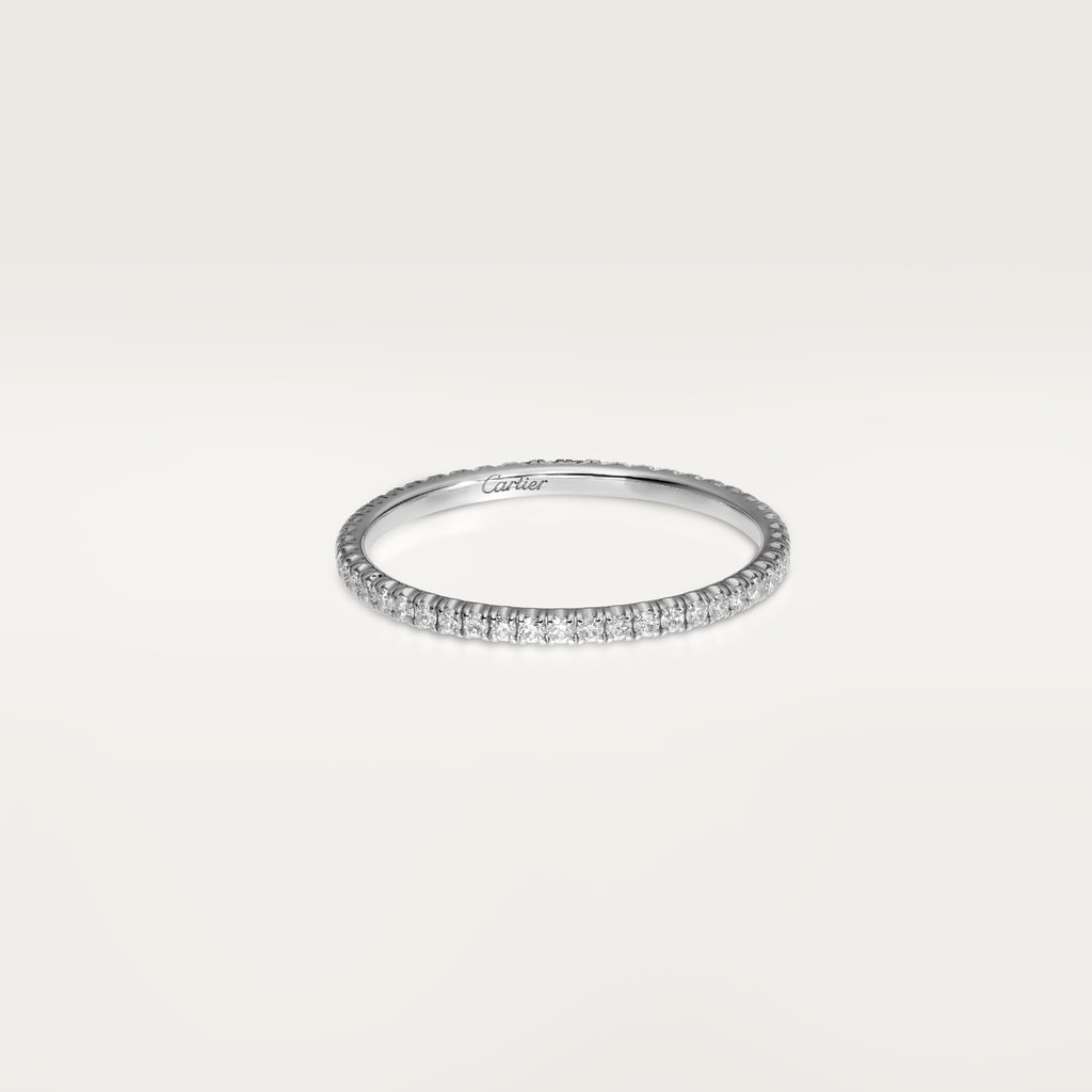 Etincelle de Cartier wedding ring, width 1.5 mm, pavedWhite gold, diamonds