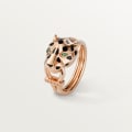 Panthère de Cartier ring, diamonds Rose gold, tsavorite garnets, onyx, black lacquer, diamonds