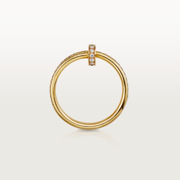 Juste un Clou ring, double, semi-paved Yellow gold, diamonds