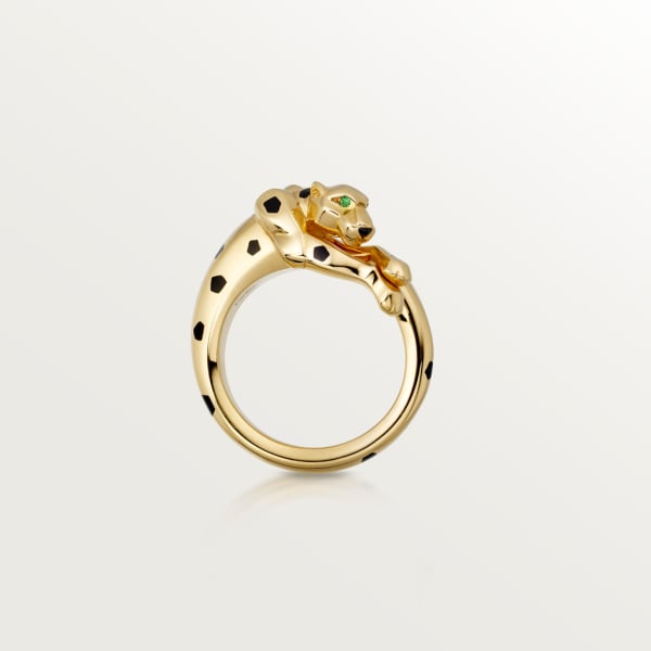 Panthère de Cartier ring Yellow gold, tsavorite garnets, onyx